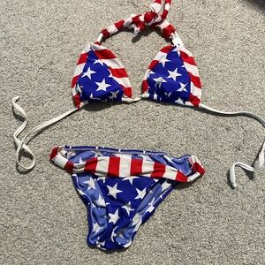 Womens Patriotic Stars and Stripes Bikini